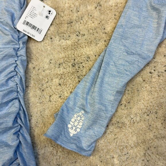 Free People Movement X HATCH Right On Run Layer Large Top Light Blue Maternity - Picture 4 of 6